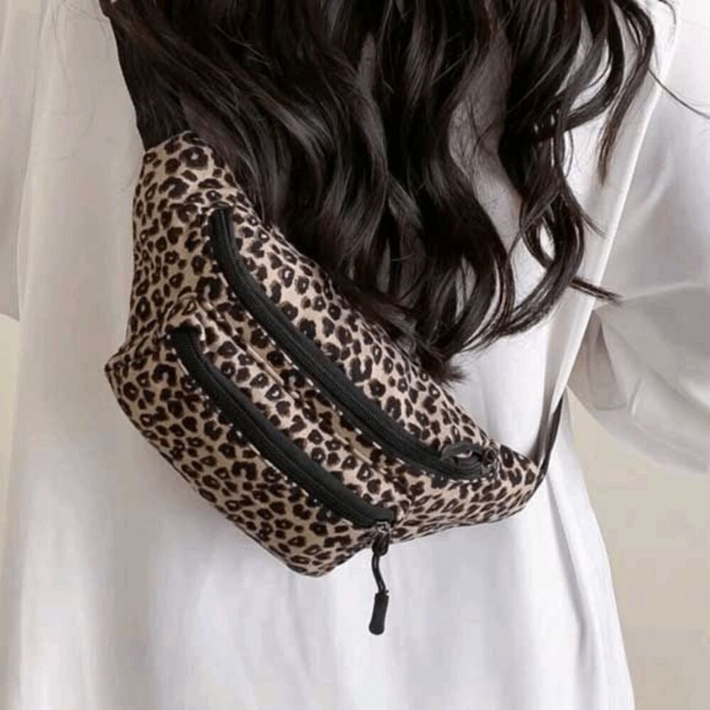Light Brown Ladies Double Zip Fanny Pack - Picture 6 of 7